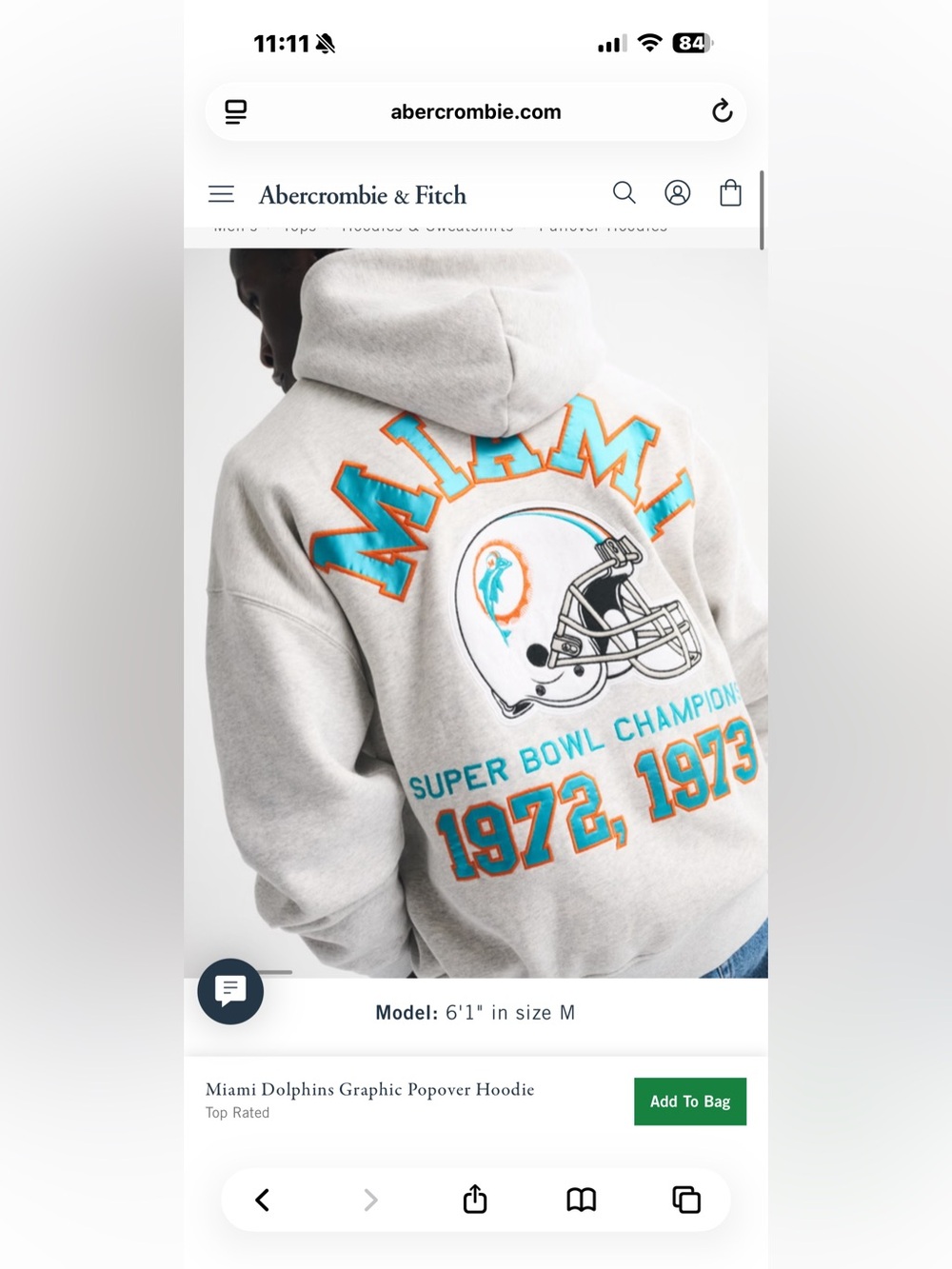 Miami Dolphins Graphic Popover Hoodie